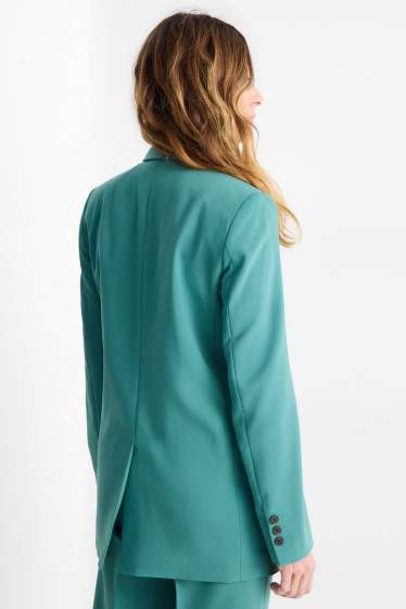 Women - Long blazer - relaxed fit - green