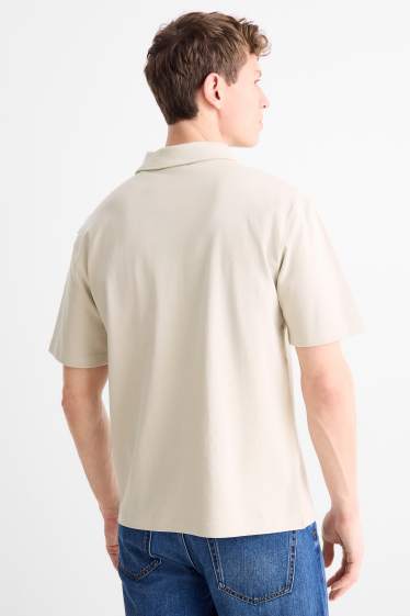 Heren - Poloshirt - relaxed fit - beige