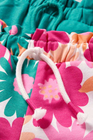 Kinder Mädchen - Multipack 2er - Blume - Sweatshorts - bunt