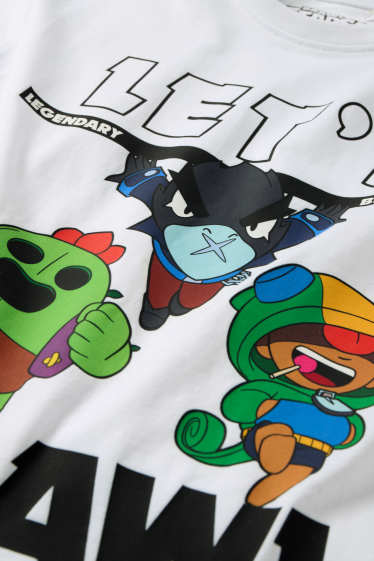 Kinder Jungen - Brawl Stars - Kurzarmshirt - weiss