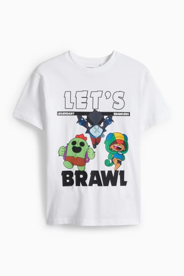 Kinder Jungen - Brawl Stars - Kurzarmshirt - weiss