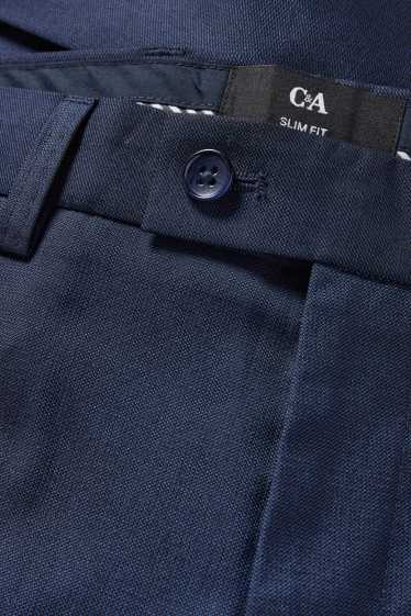 Herren - Baukasten-Hose - Slim Fit - strukturiert - dunkelblau