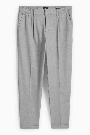Hommes - Chino - tapered fit - finition texturée - gris
