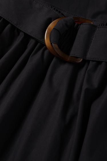 Women - Skirt with belt - black