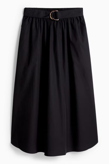 Women - Skirt with belt - black