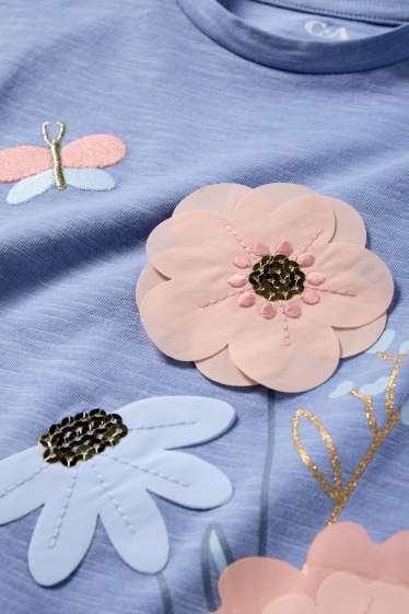 Children Girls - T-shirt - rose / light blue