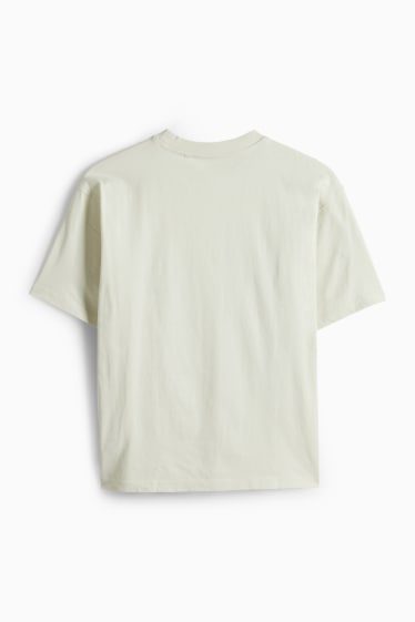 Children Boys - Bunny rabbit - short sleeve T-shirt - black / beige