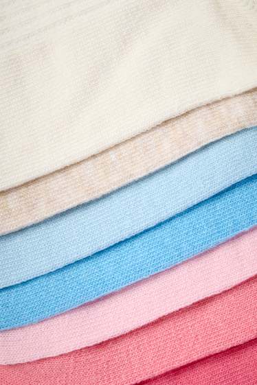 Children Girls - Multipack of 7 - socks - ribbed - rose / light blue