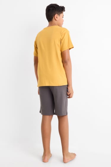 Kinderen: jongens - BMX - set - T-shirt en shorts - 2-delig - licht oranje