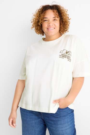 Femei - Tricou - regular fit - aspect lucios - Peanuts - alb