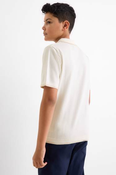 Children Boys - Polo shirt - textured - cremewhite