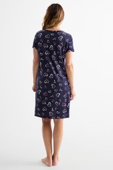 Dona - Camisa de dormir - estampada - blau fosc