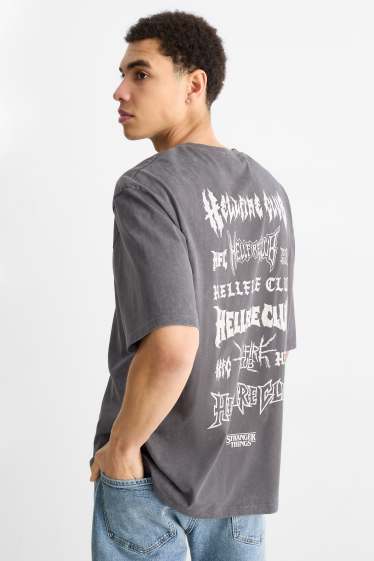 Hommes - T-shirt - Oversize - Stranger Things - gris