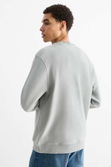 Bărbați - Bluză de molton - structurată - gri deschis