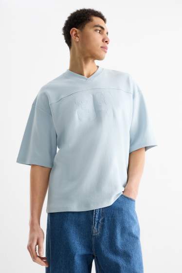 Uomo - T-shirt - oversize - azzurro