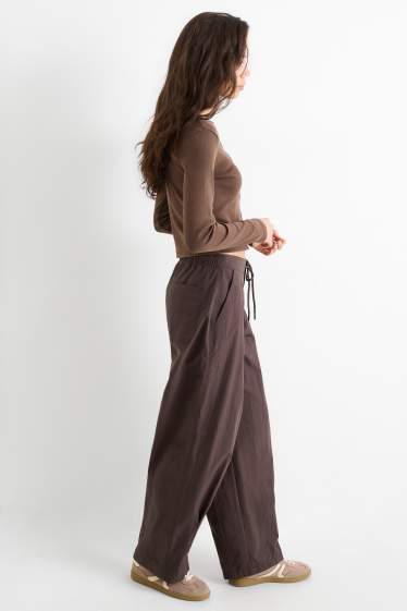 Dámské - Kalhoty - tmavohnědá