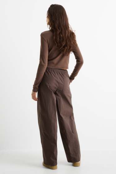 Dámské - Kalhoty - tmavohnědá