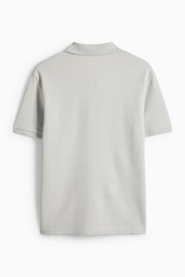 Herren - Poloshirt - Regular Fit - gerippt - grau