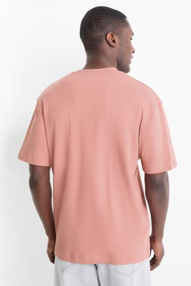 Hommes - T-shirt - relaxed fit - rose foncé