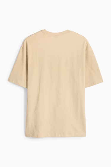 Pánské - Tričko - relaxed fit - béžová