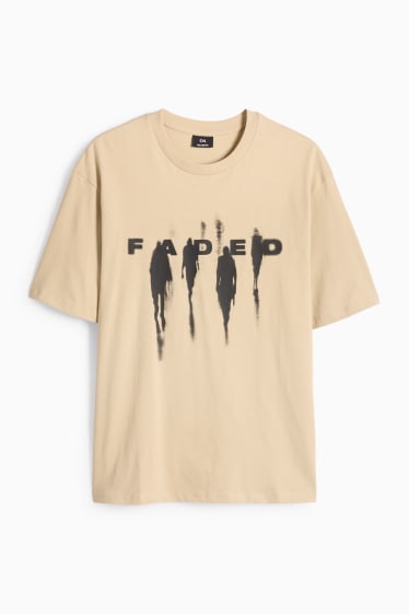 Pánské - Tričko - relaxed fit - béžová