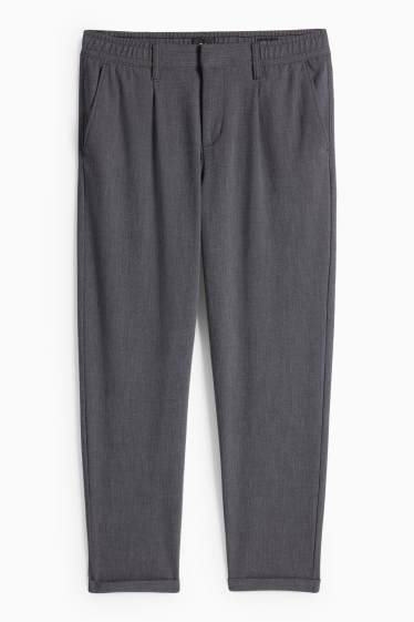 Uomo - Pantaloni chino - tapered fit - tessuto tramato - grigio scuro