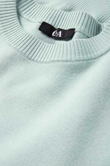 Damen - Strickpullover - kurzarm - mintgrün