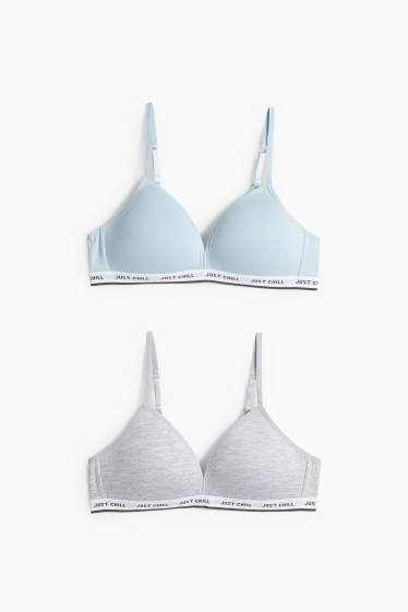 Copii - Fete - Set de sutiene - albastru / gri