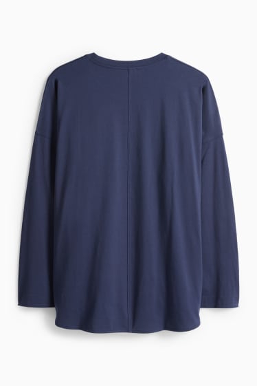 Damen - Langarmshirt - Relaxed Fit - dunkelblau