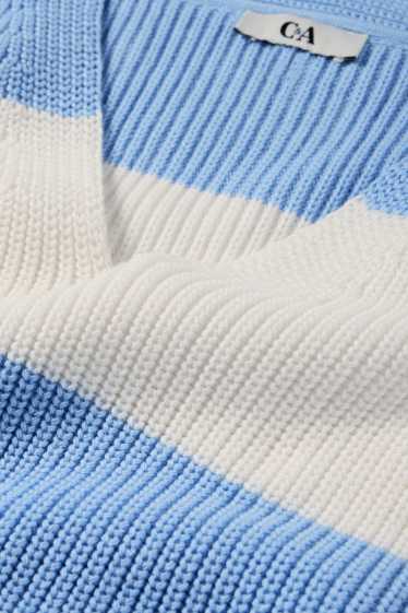 Dames - Trui - wit / lichtblauw