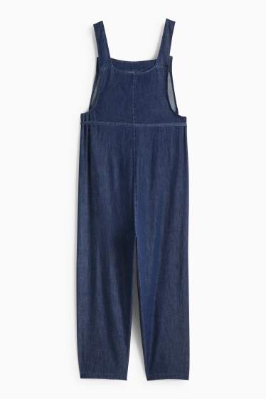 Damen - Umstands-Jeans-Latzhose - dunkeljeansblau