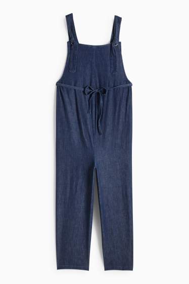 Damen - Umstands-Jeans-Latzhose - dunkeljeansblau