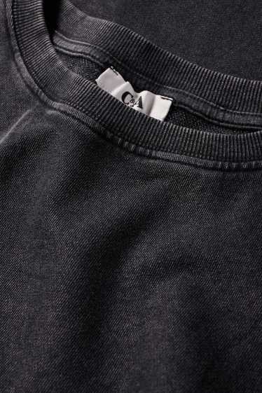 Femei - Tricou crop - relaxed fit - negru