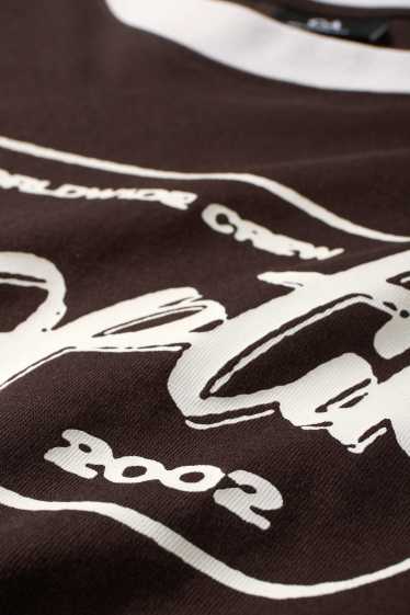 Pánské - Tričko - relaxed fit - tmavohnědá