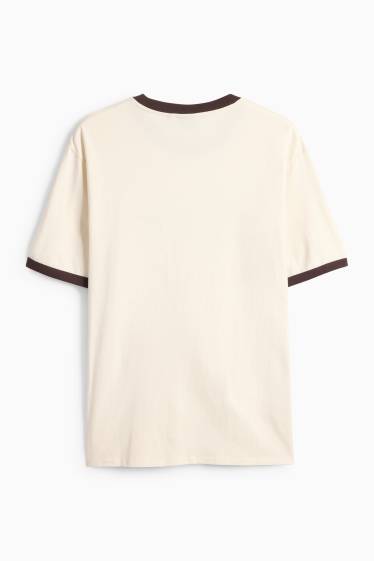 Pánské - Tričko - relaxed fit - světle béžová