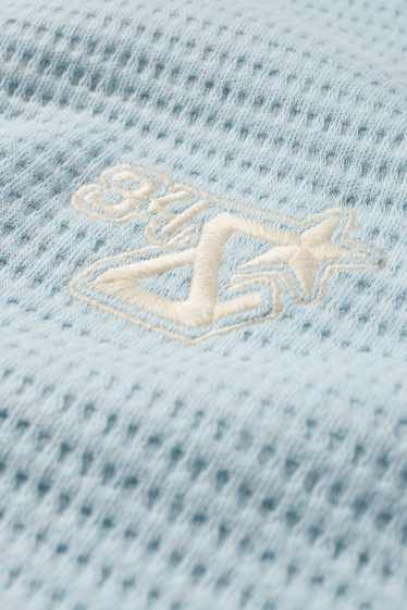 Hommes - T-shirt - Oversize - finition texturée - bleu clair