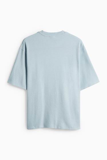 Hommes - T-shirt - Oversize - finition texturée - bleu clair