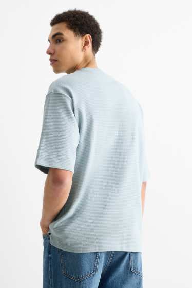 Hommes - T-shirt - Oversize - finition texturée - bleu clair