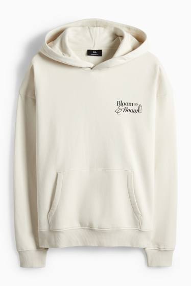 Hommes - Sweat à capuche Oversize - beige clair