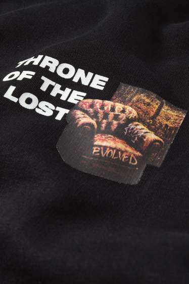 Pánské - Oversized mikina s kapucí - černá