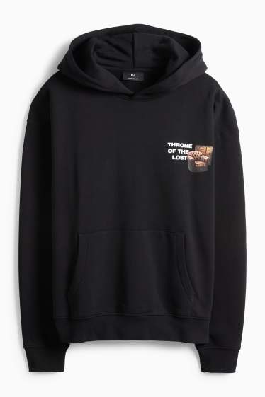 Pánské - Oversized mikina s kapucí - černá