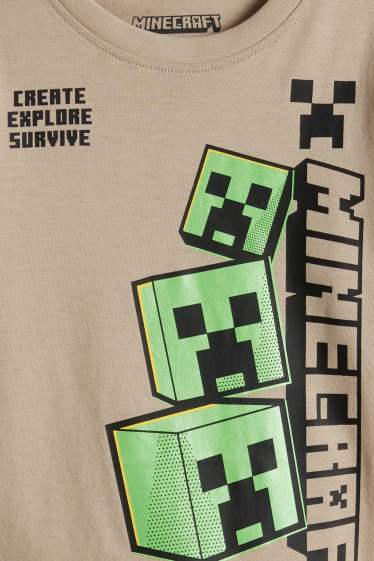Bambini - Confezione da 3 - t-shirt - Minecraft - bianco / verde