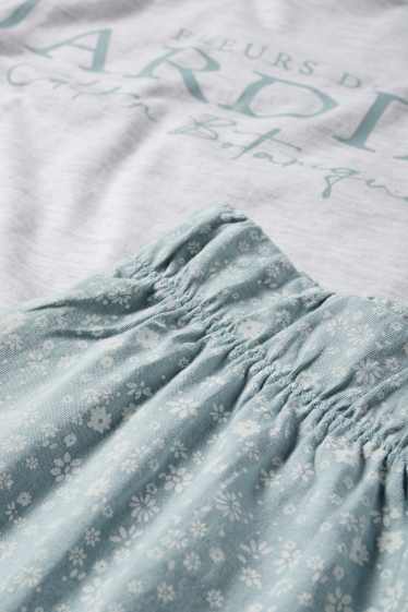 Damen - Pyjama - hellgrau-melange