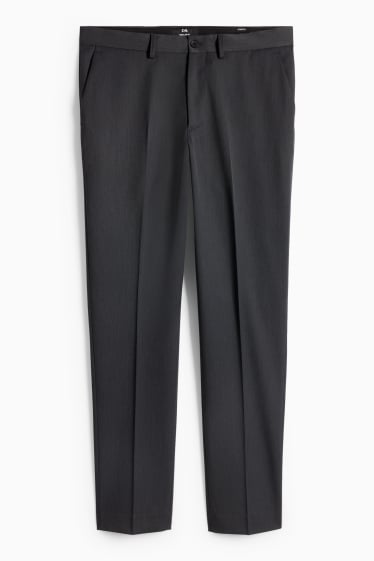 Heren - Broek - regular fit - stretch - met structuur - donkergrijs