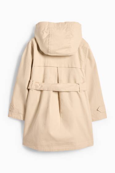 Enfants filles - Papillon - trench à capuche - beige clair