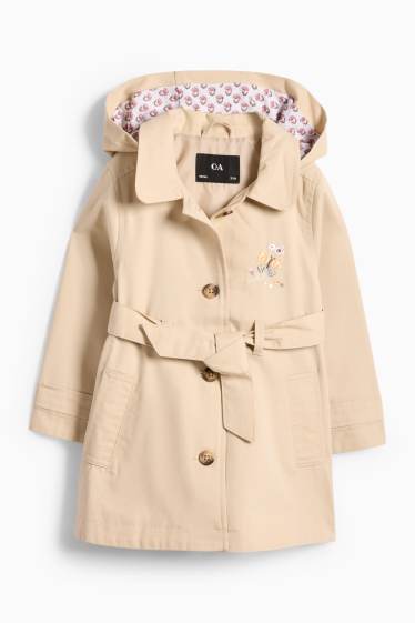 Enfants filles - Papillon - trench à capuche - beige clair