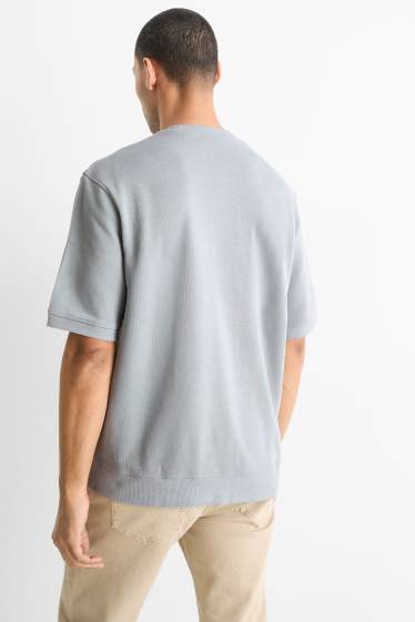 Men - T-shirt - relaxed fit - orange / light blue