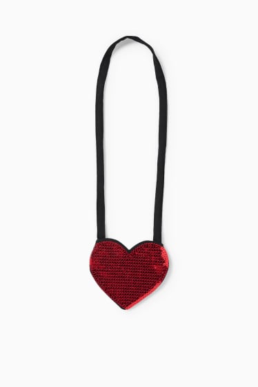 Dzieci dziewczynki - Serce - komplet - bluza, legginsy i torebka - 3 części - kremowobiały