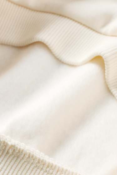 Dzieci dziewczynki - Serce - komplet - bluza, legginsy i torebka - 3 części - kremowobiały