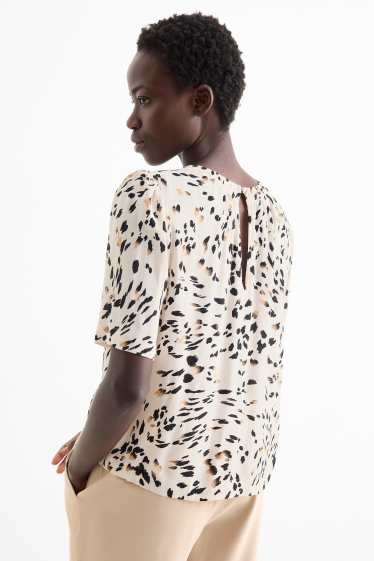 Damen - Bluse - gemustert - cremeweiss